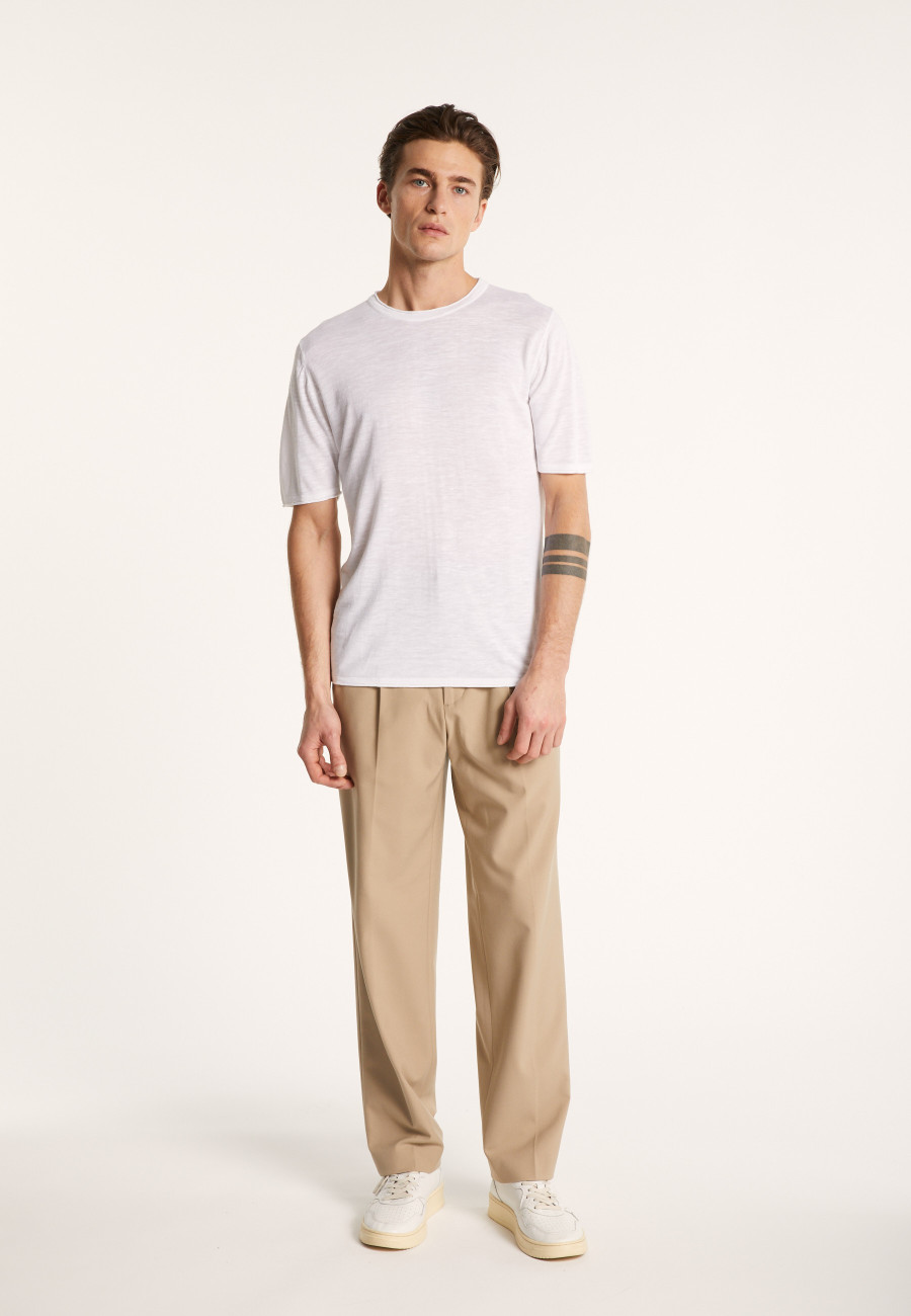 Camiseta gola redonda em linho flamejado - Renaud