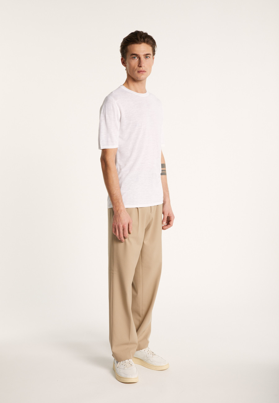 Camiseta gola redonda em linho flamejado - Renaud