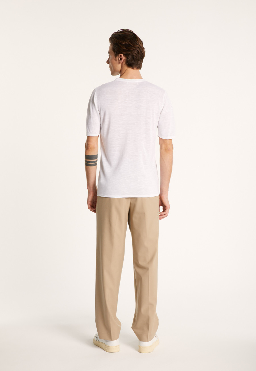 Camiseta gola redonda em linho flamejado - Renaud