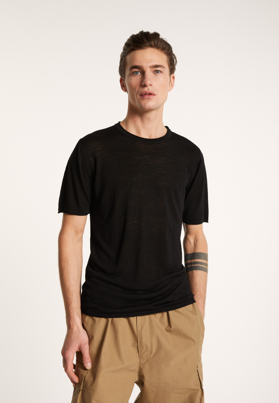 Camiseta gola redonda em linho flamejado - Renaud