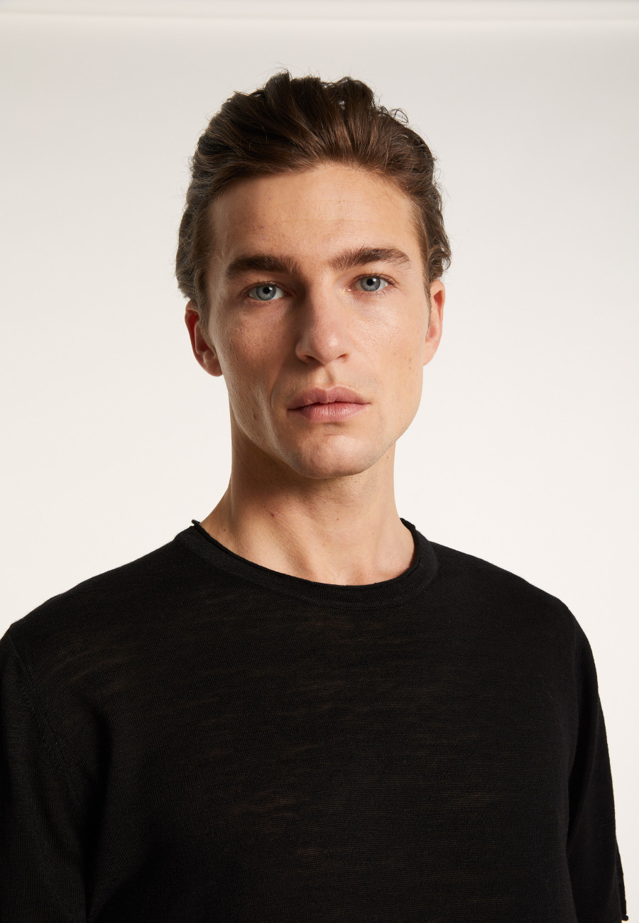 Camiseta gola redonda em linho flamejado - Renaud