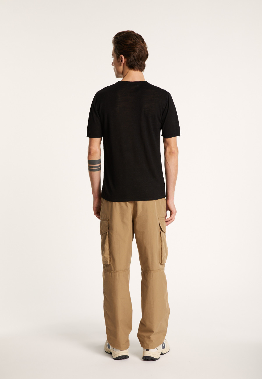 Camiseta gola redonda em linho flamejado - Renaud