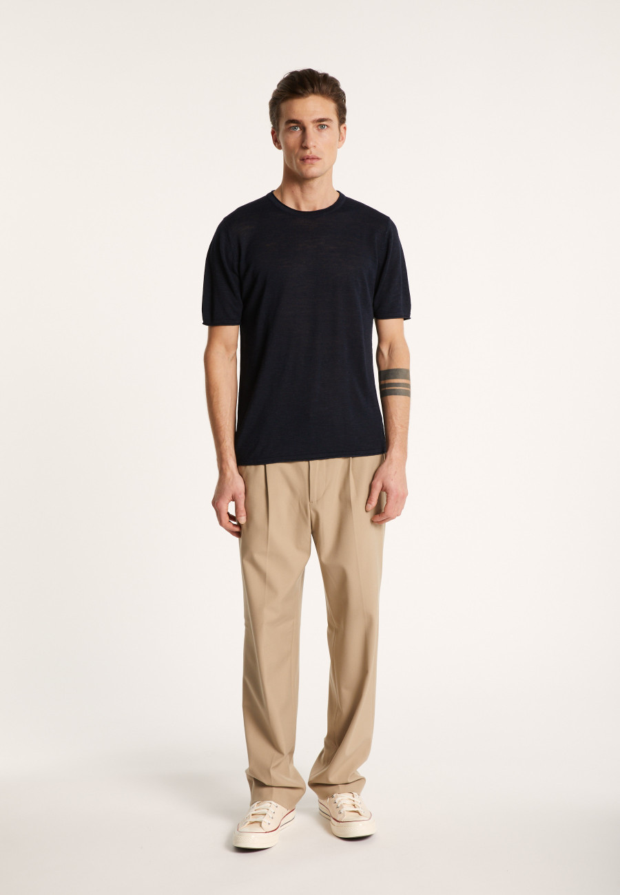 Camiseta gola redonda em linho flamejado - Renaud