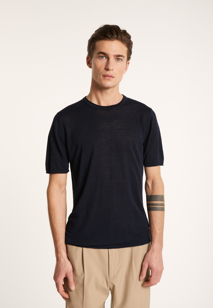 Camiseta gola redonda em linho flamejado - Renaud