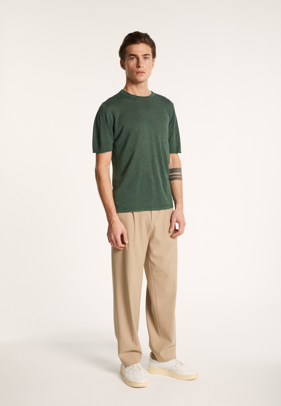 Camiseta gola redonda em linho flamejado - Renaud