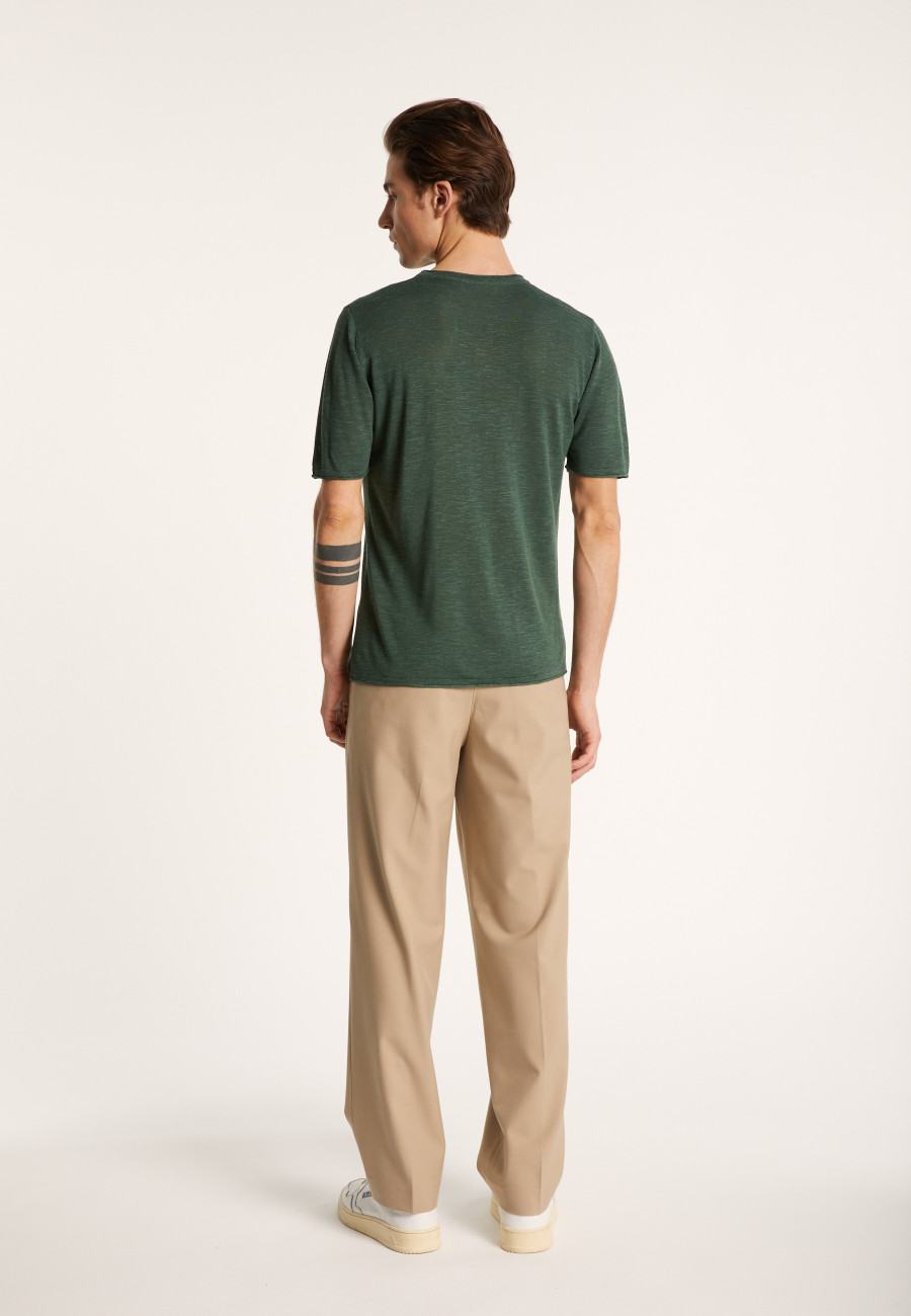 Camiseta gola redonda em linho flamejado - Renaud