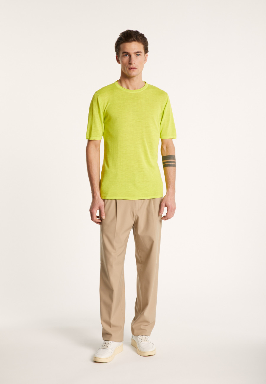 Camiseta gola redonda em linho flamejado - Renaud