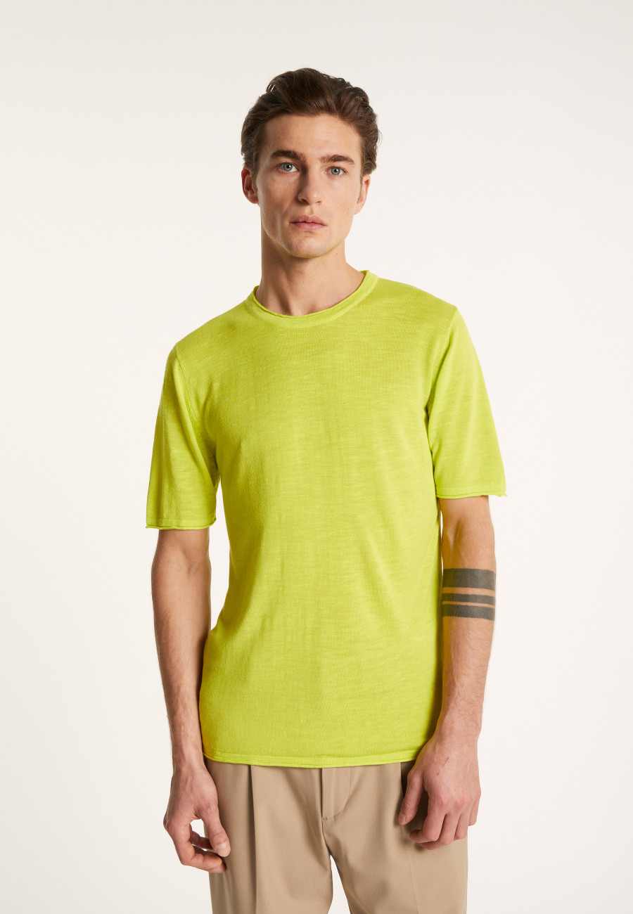 Camiseta gola redonda em linho flamejado - Renaud