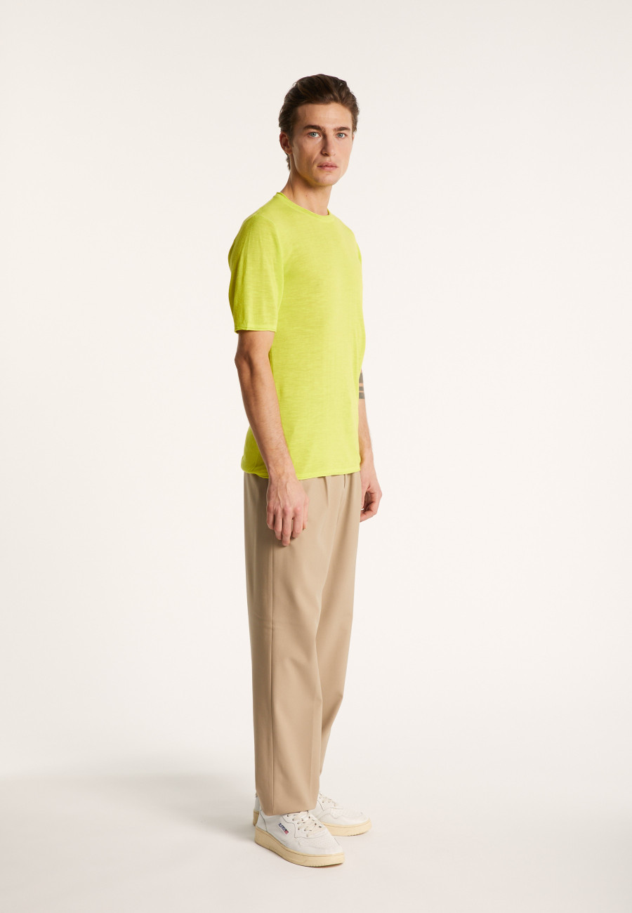 Camiseta gola redonda em linho flamejado - Renaud