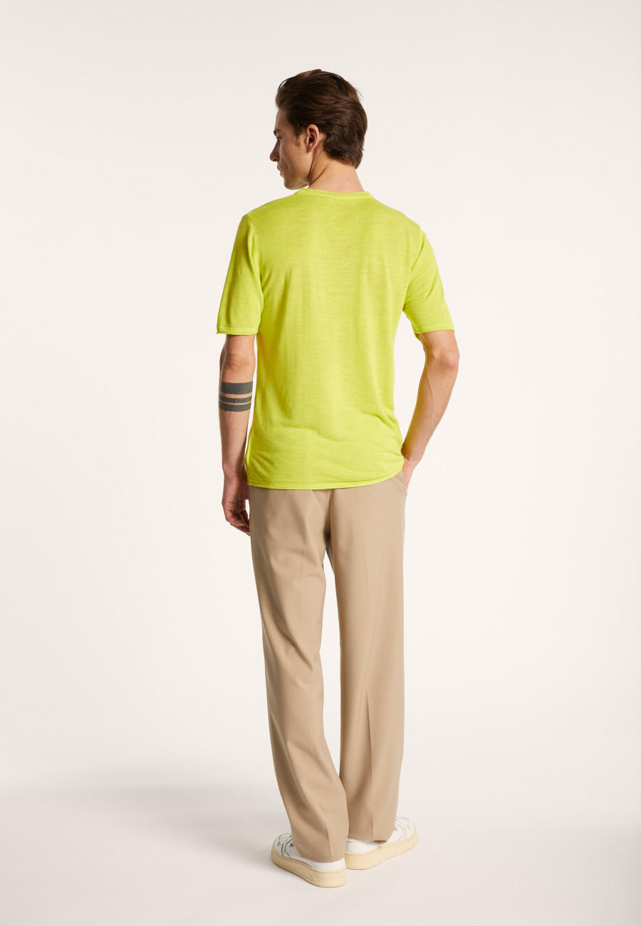 Camiseta gola redonda em linho flamejado - Renaud