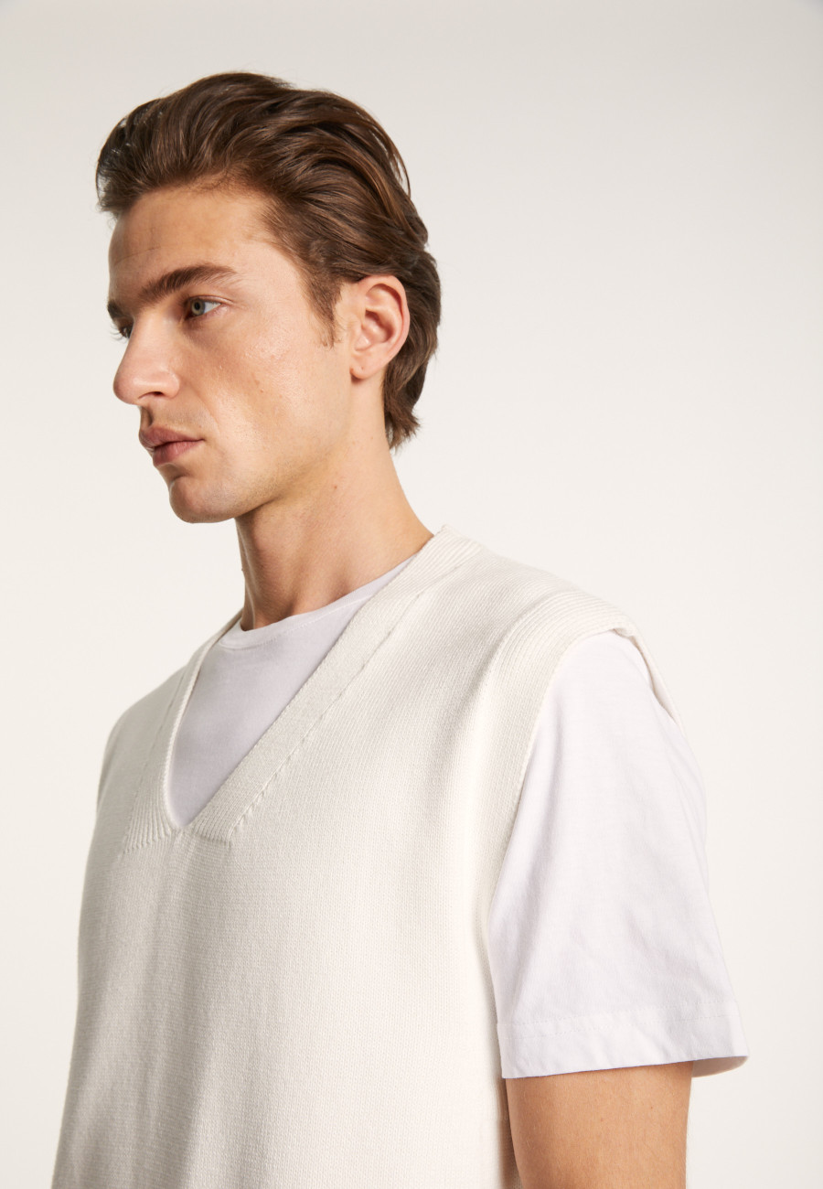 Suéter unissex sem mangas de algodão orgânico - Isodor