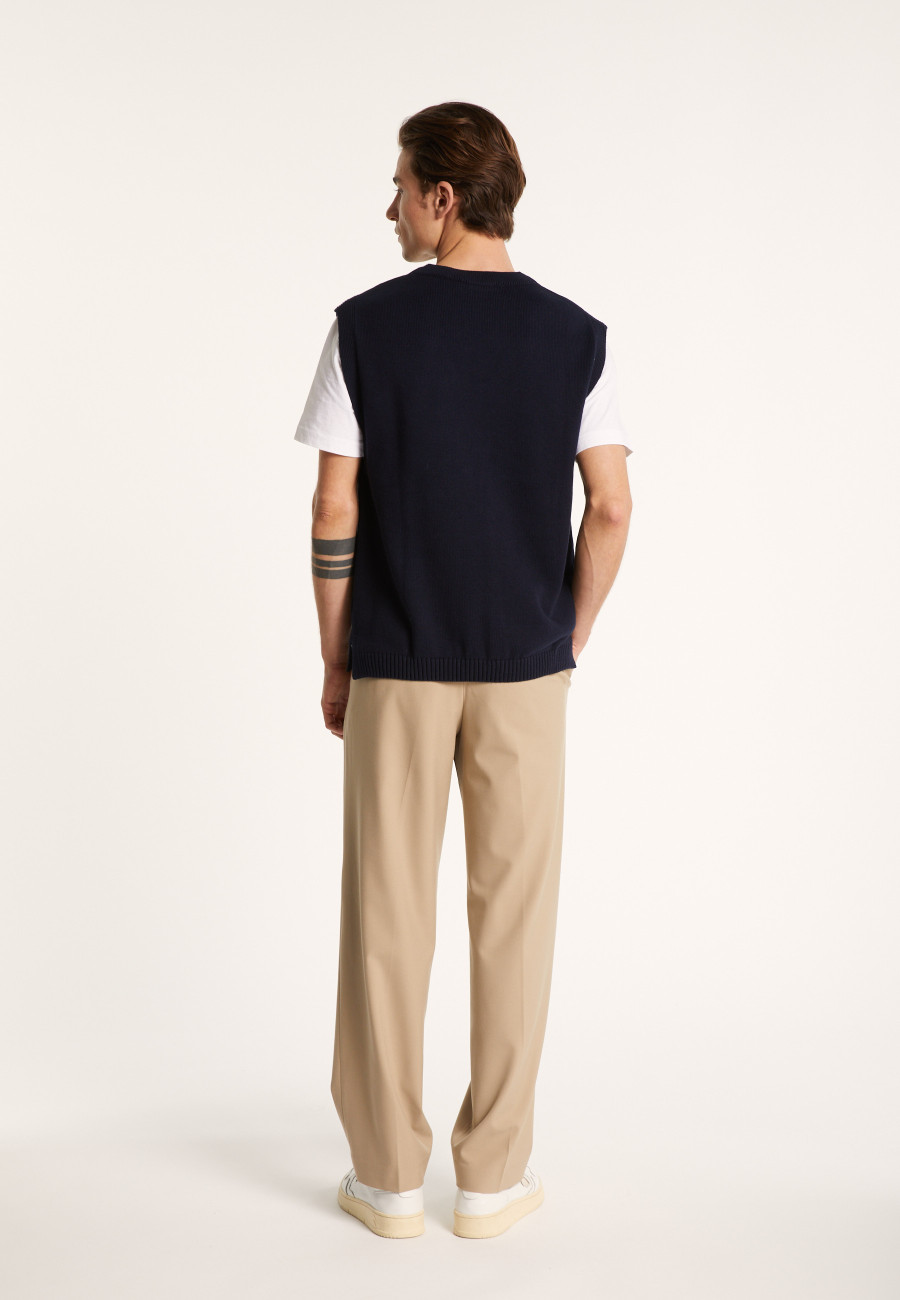 Suéter unissex sem mangas de algodão orgânico - Isodor