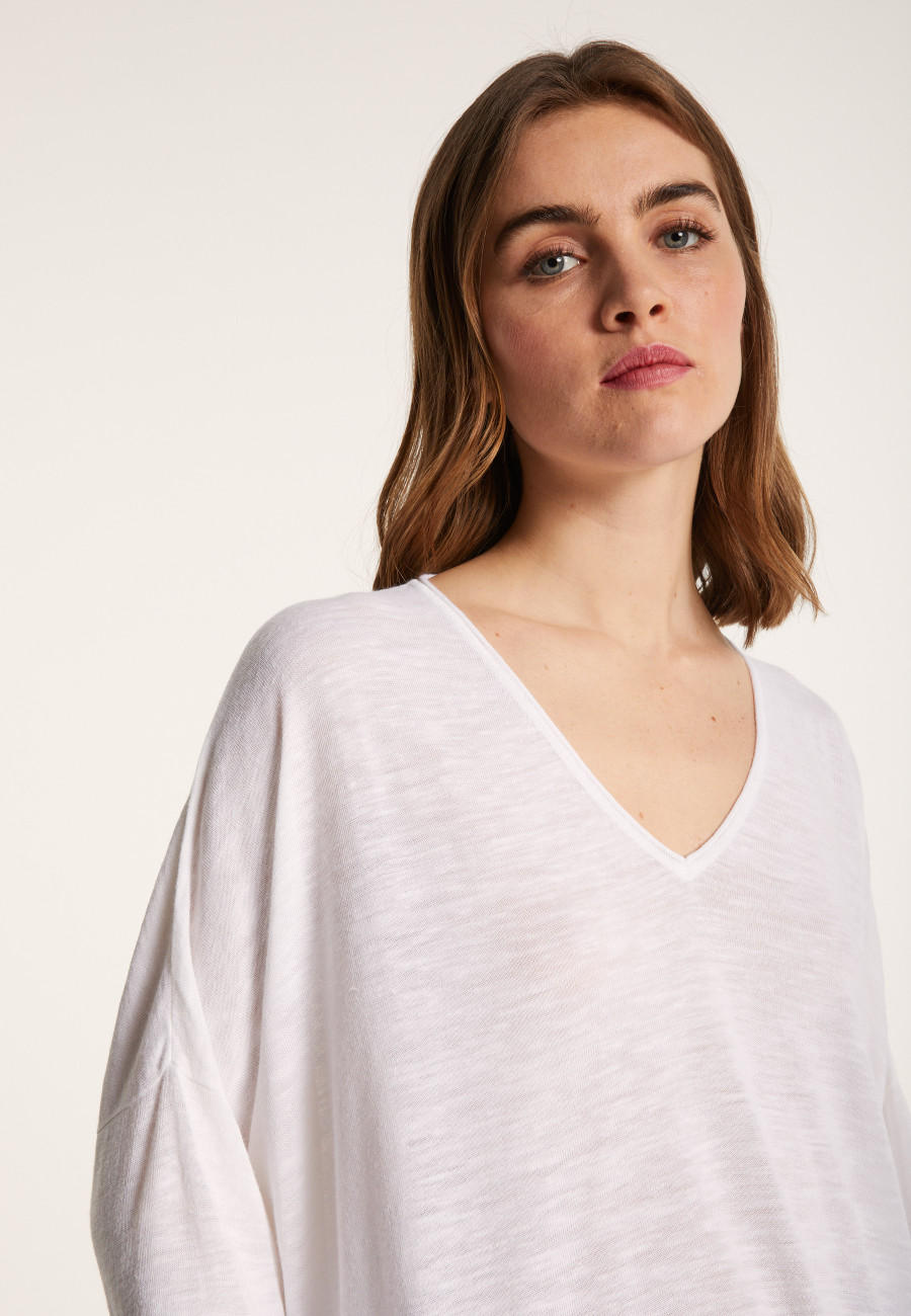 Camiseta folgada de linho com estampa slub - Balou