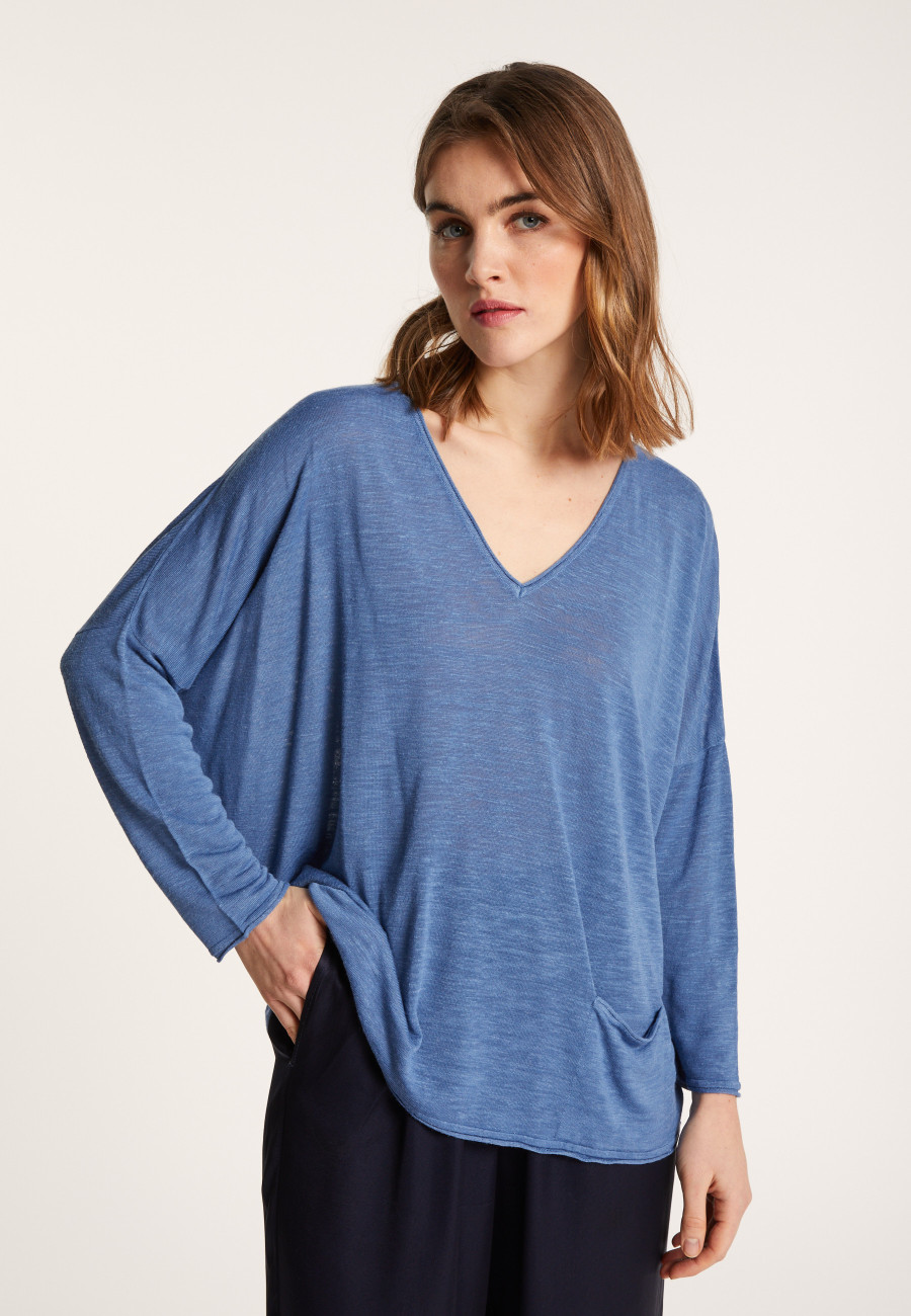 Camiseta folgada de linho com estampa slub - Balou