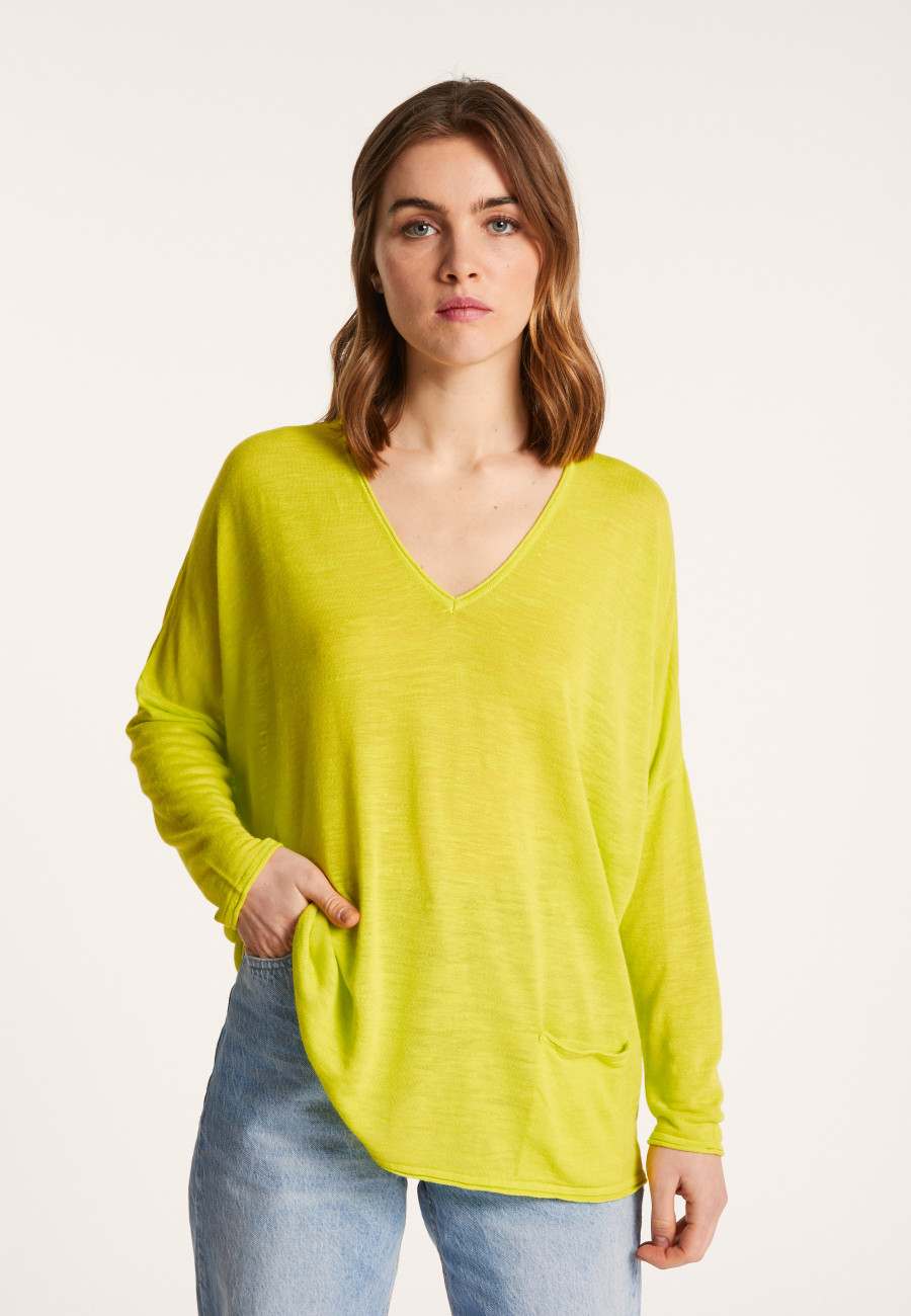 Camiseta folgada de linho com estampa slub - Balou