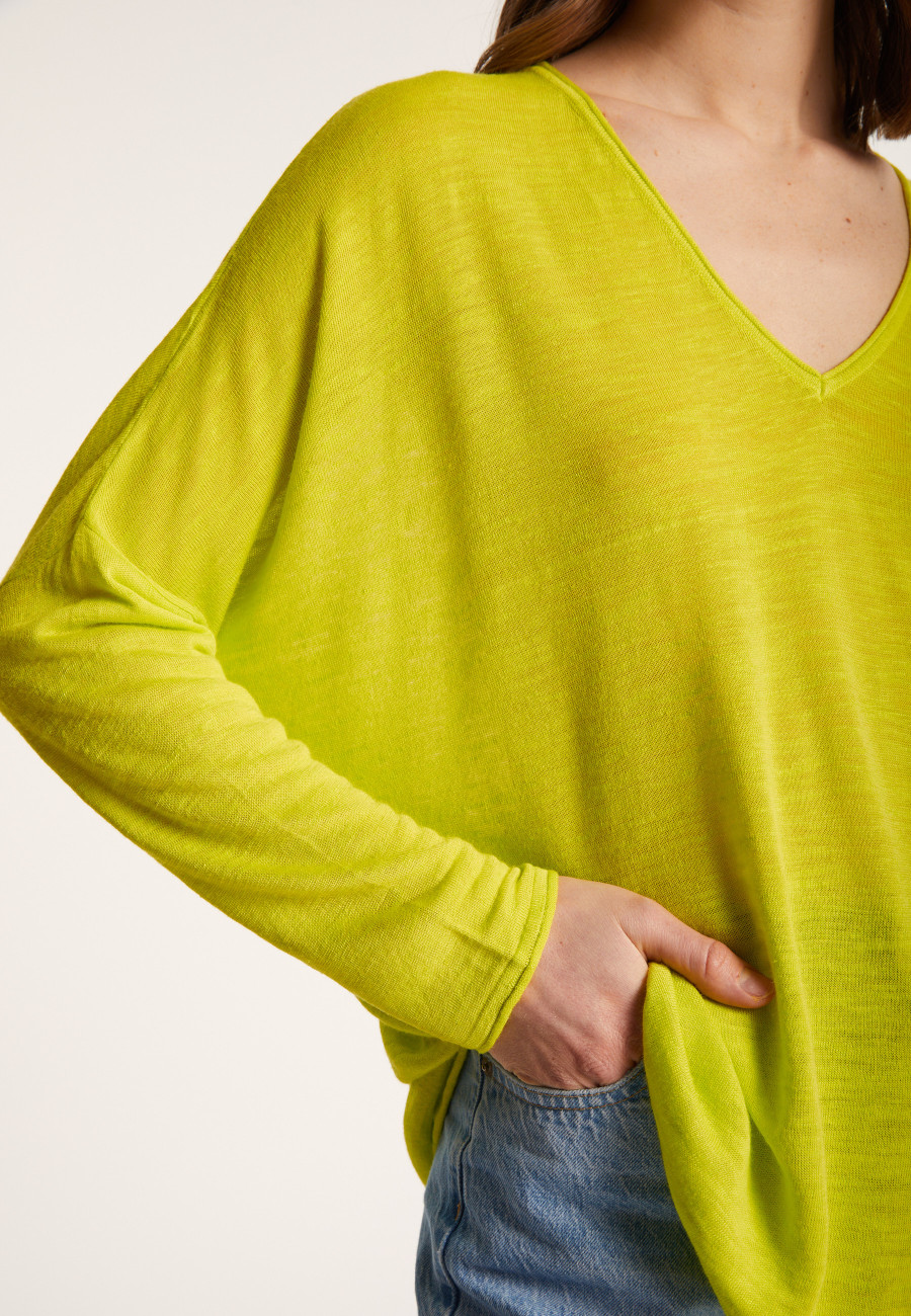 Camiseta folgada de linho com estampa slub - Balou