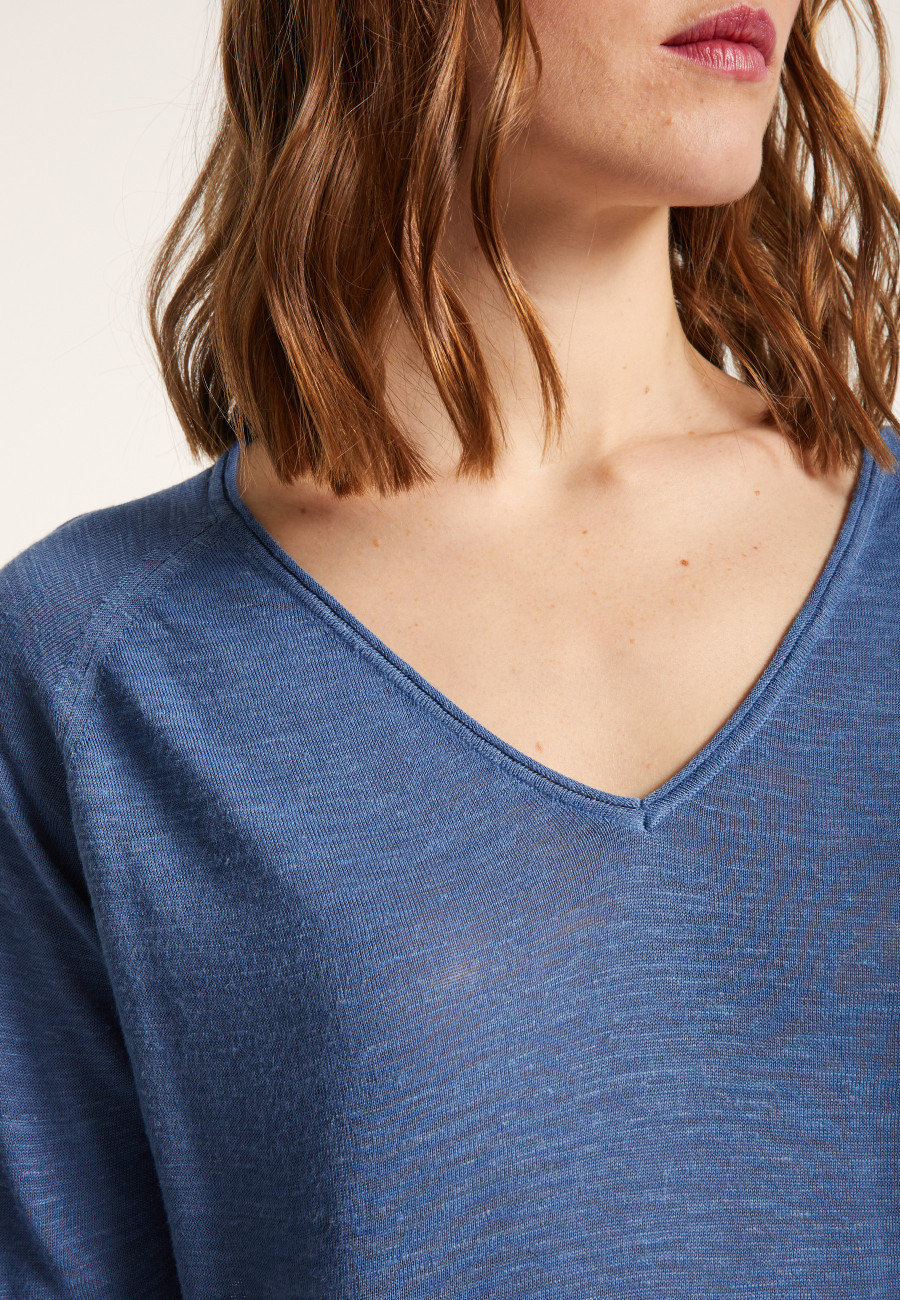 Camiseta manga cotovelo linho flamed - Bonbon