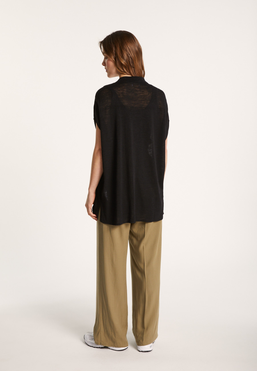 Long slub linen vest - Nora