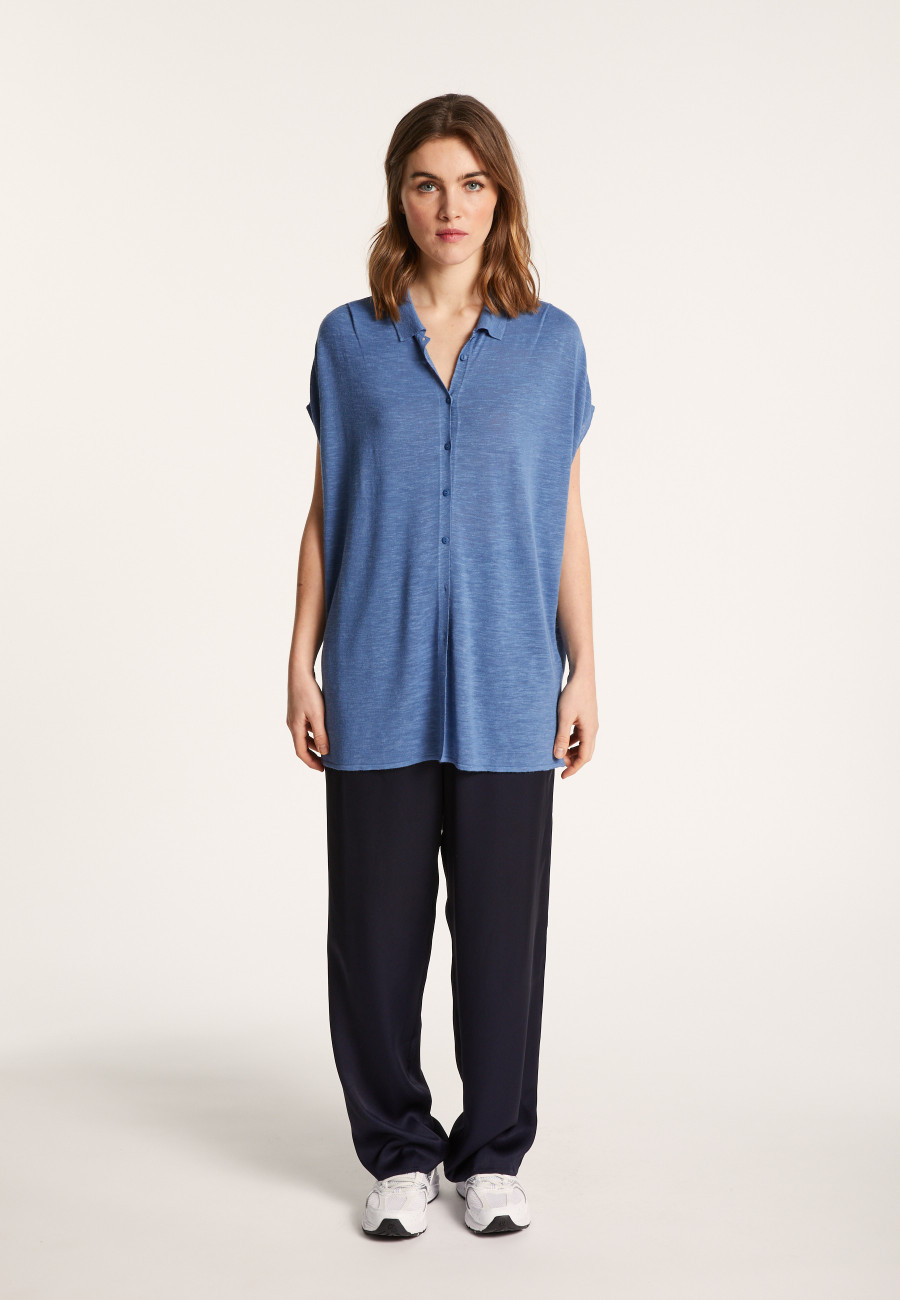 Long slub linen vest - Nora