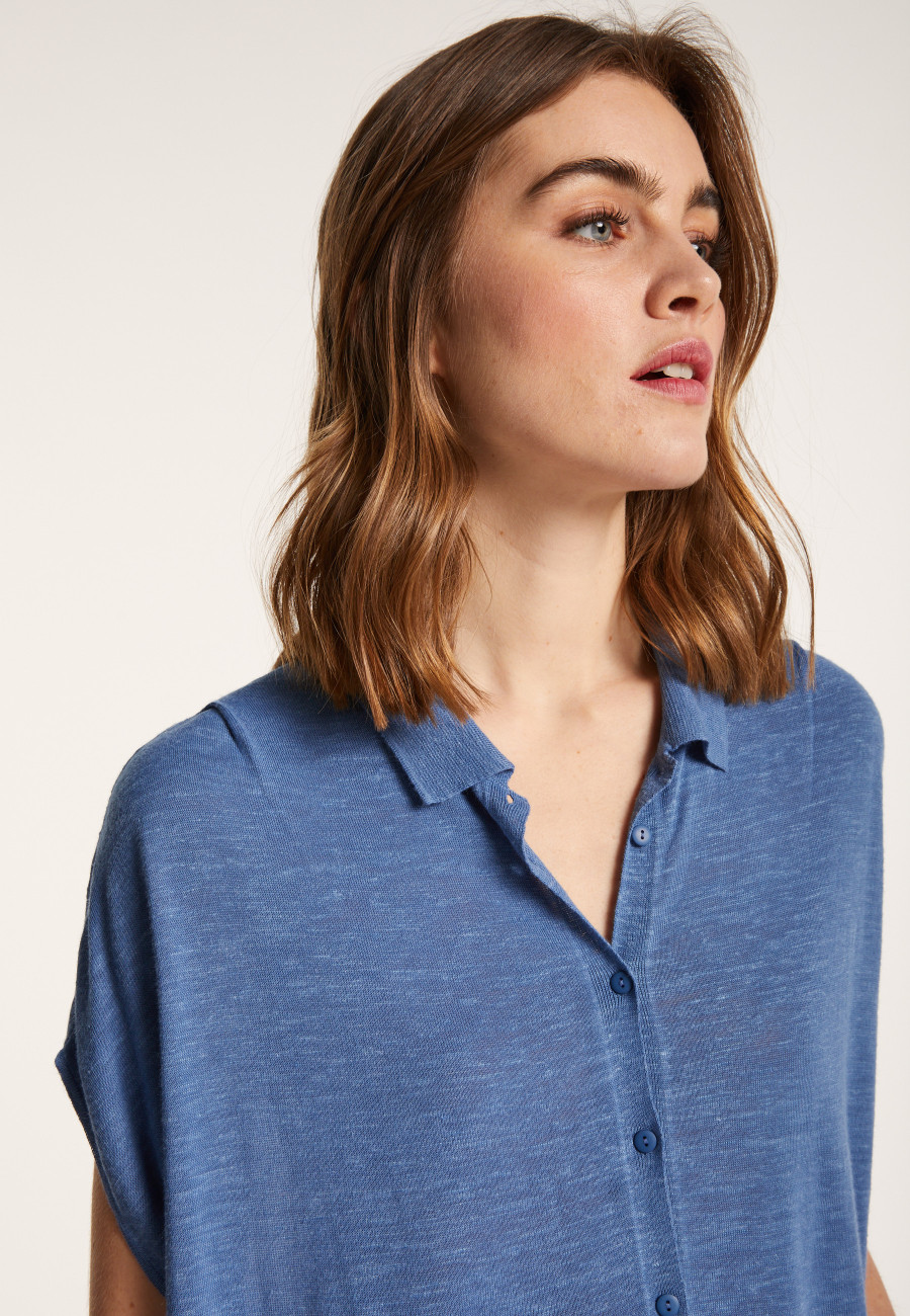 Long slub linen vest - Nora