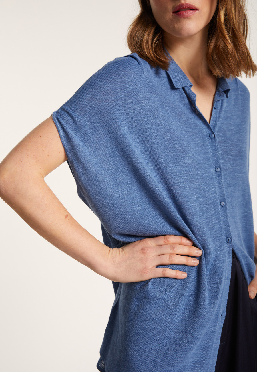 Long slub linen vest - Nora