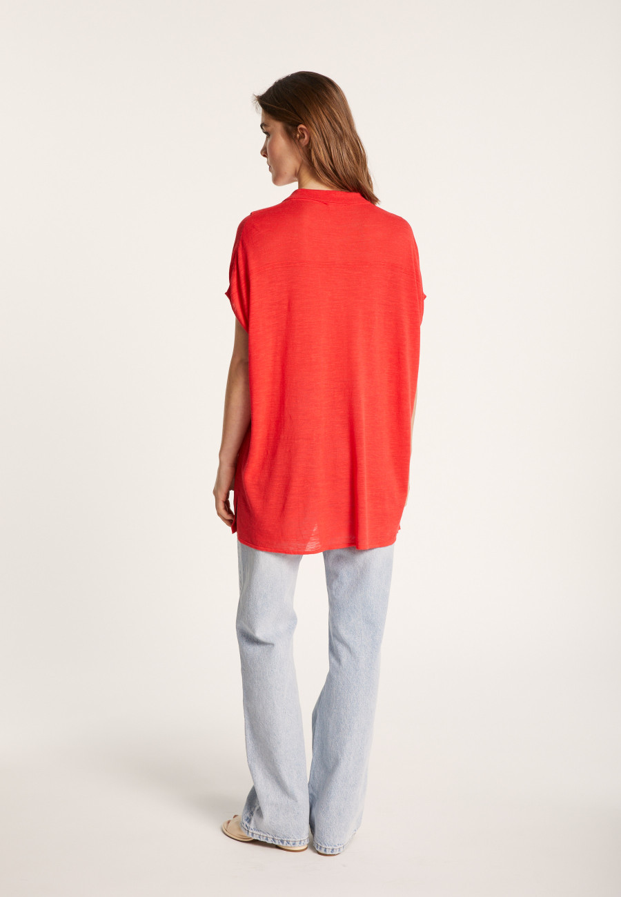 Long slub linen vest - Nora