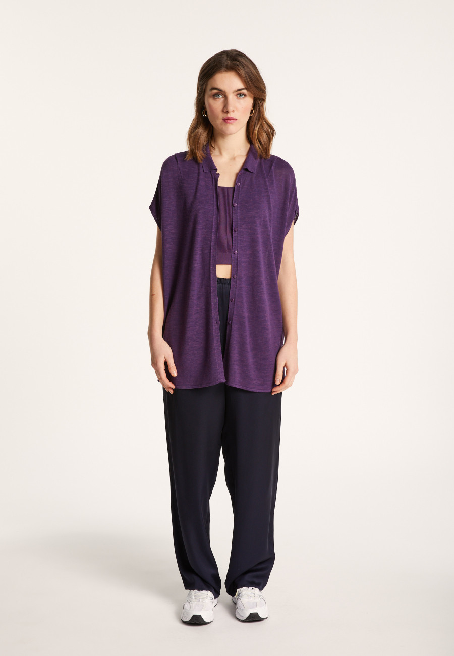 Long slub linen vest - Nora