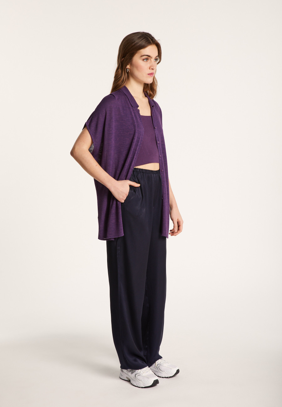 Long slub linen vest - Nora