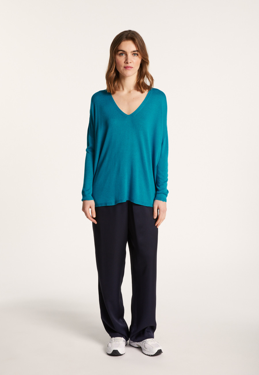 Camiseta folgada de viscose e seda - Nahla