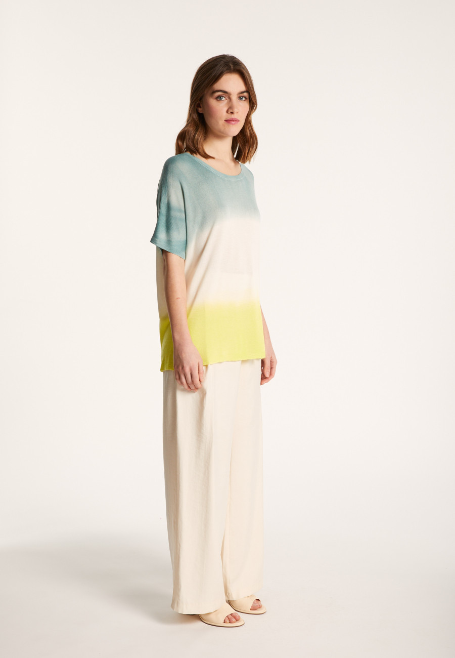 Slit T-shirt in viscose and silk - Nova Bis
