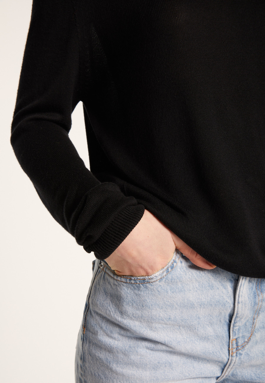 Round neck sweater in viscose and silk - Ninon