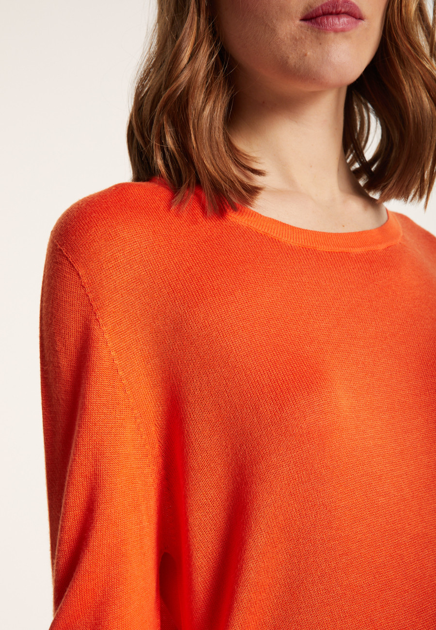 Round neck sweater in viscose and silk - Ninon