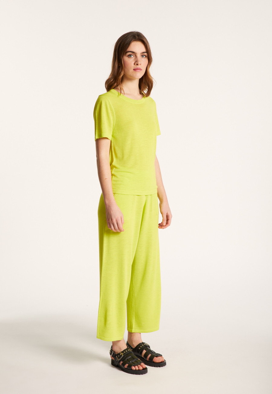 Slub linen crew neck t-shirt - Lucie