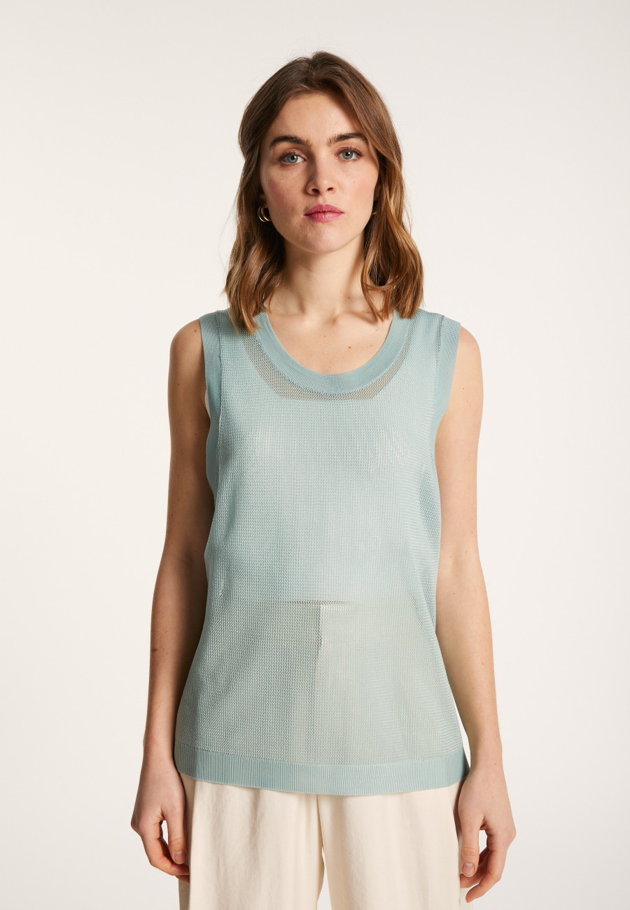 Openwork tank top in Fil Lumiere - Linda