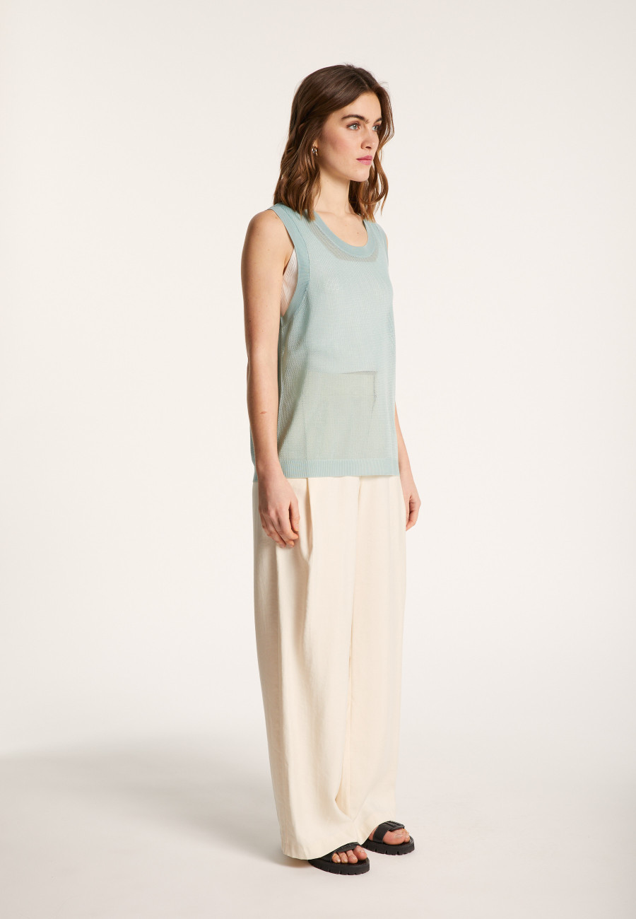 Openwork tank top in Fil Lumiere - Linda
