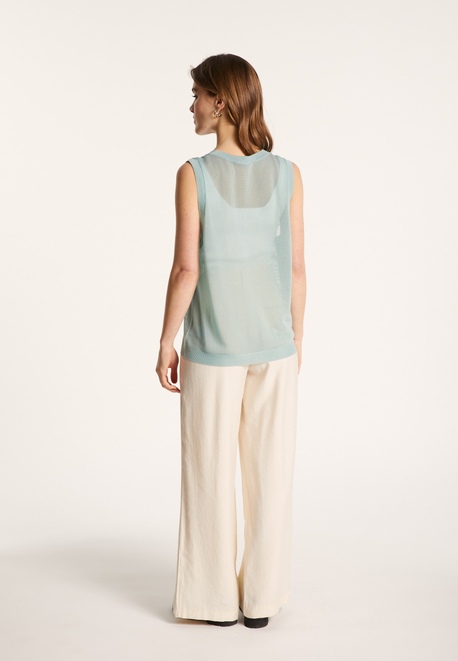 Openwork tank top in Fil Lumiere - Linda