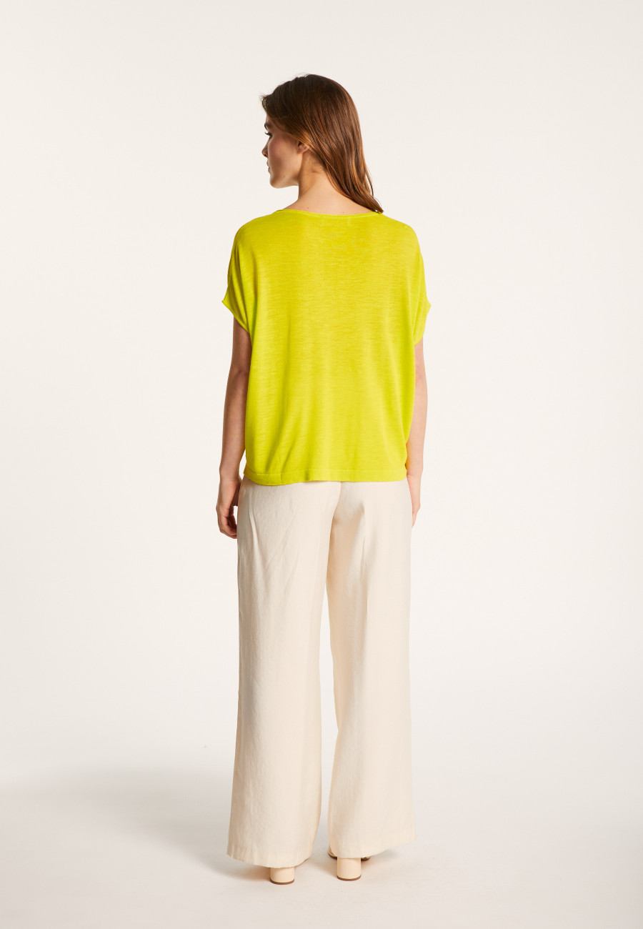 Camiseta col V en lin flammé - Larra