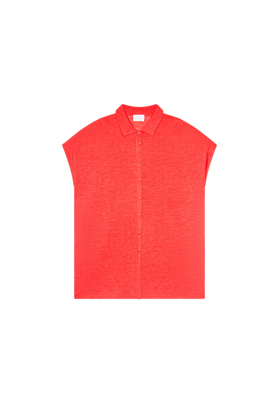 Long slub linen vest - Nora