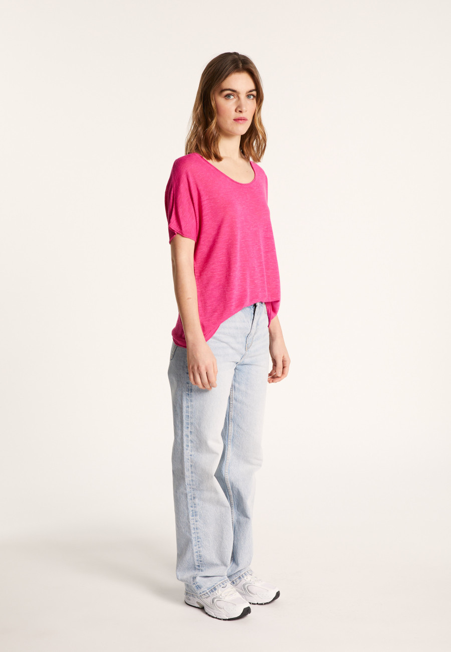 Round-neck slub linen T-shirt - Loli