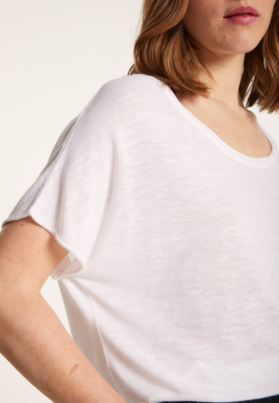 Round-neck slub linen T-shirt - Loli