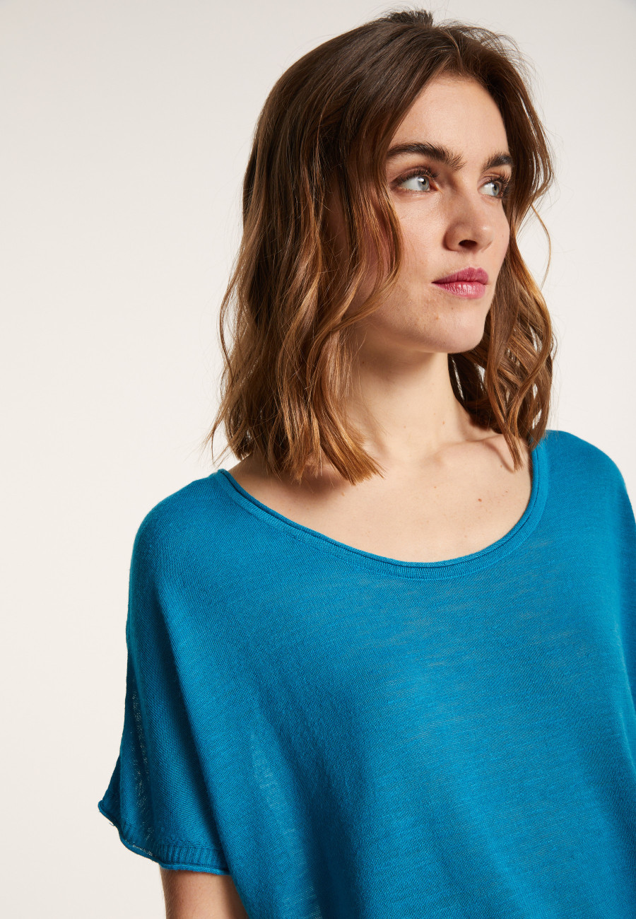 Round-neck slub linen T-shirt - Loli