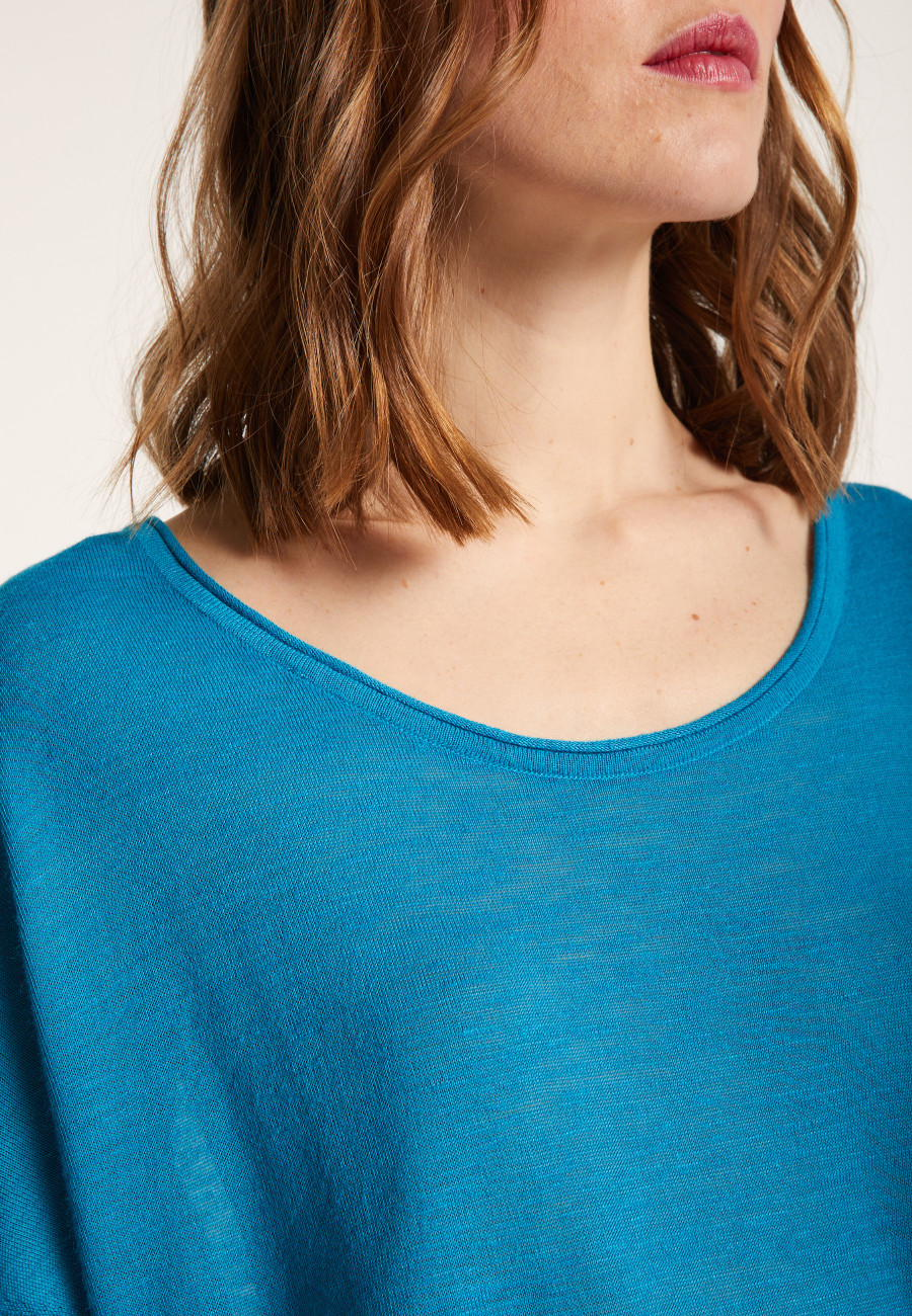 Round-neck slub linen T-shirt - Loli