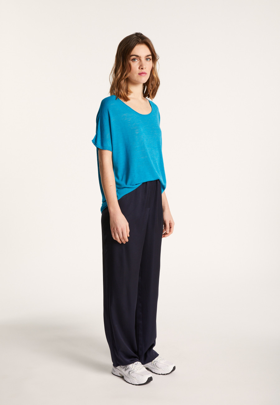 Round-neck slub linen T-shirt - Loli
