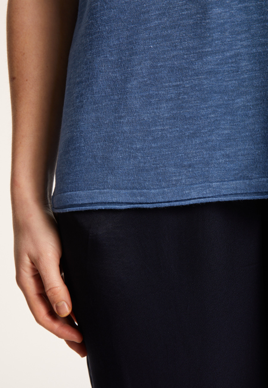 Round-neck slub linen T-shirt - Loli