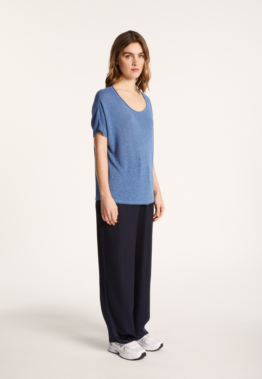 Round-neck slub linen T-shirt - Loli