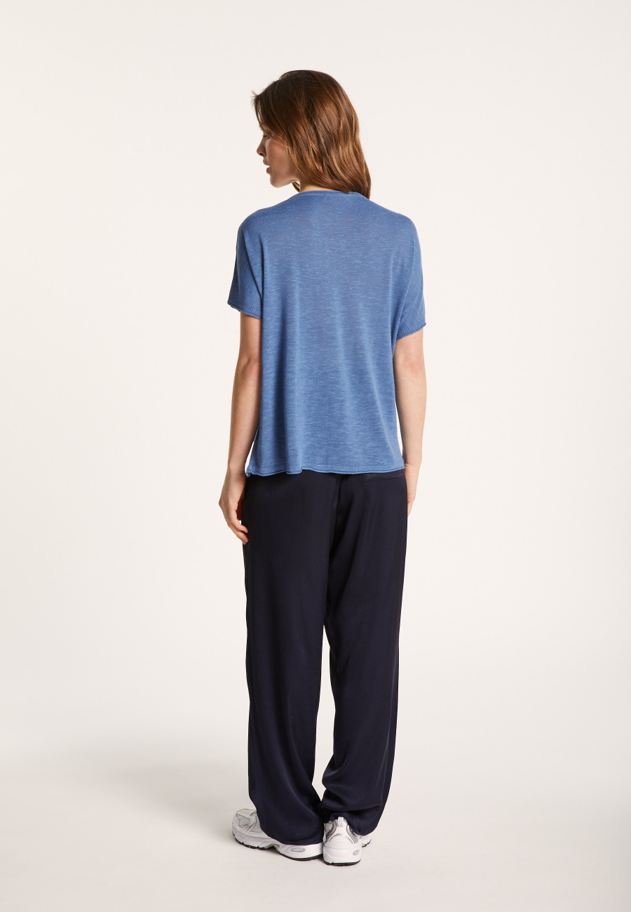 Round-neck slub linen T-shirt - Loli