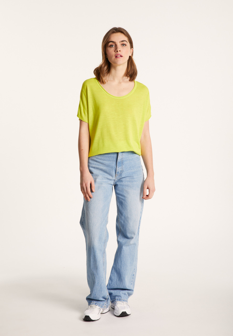 Round-neck slub linen T-shirt - Loli