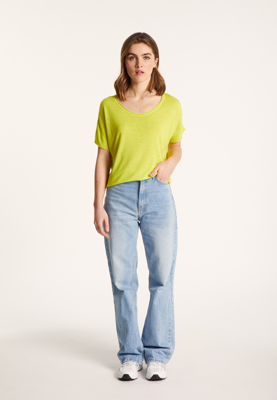 Round-neck slub linen T-shirt - Loli