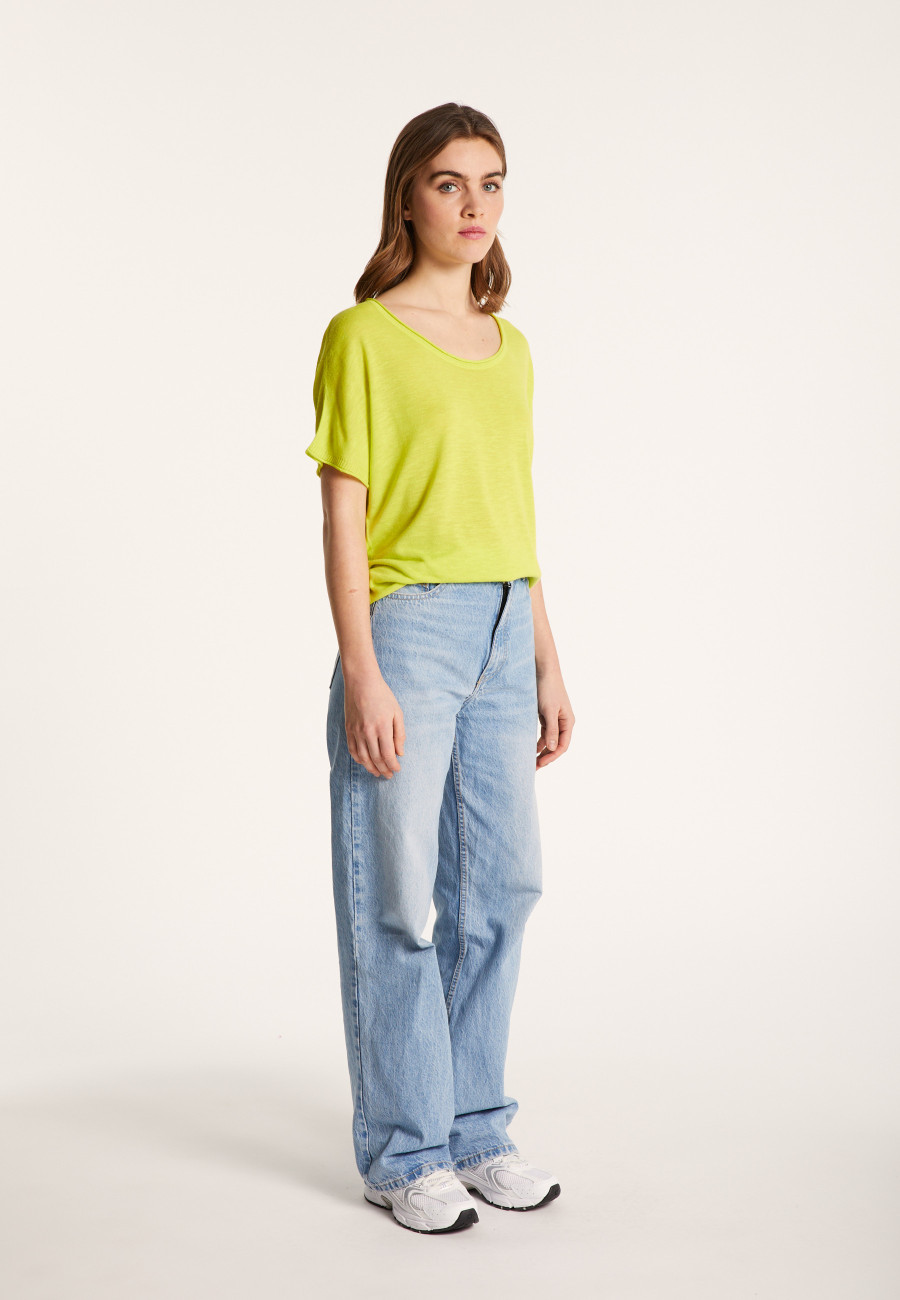 Round-neck slub linen T-shirt - Loli