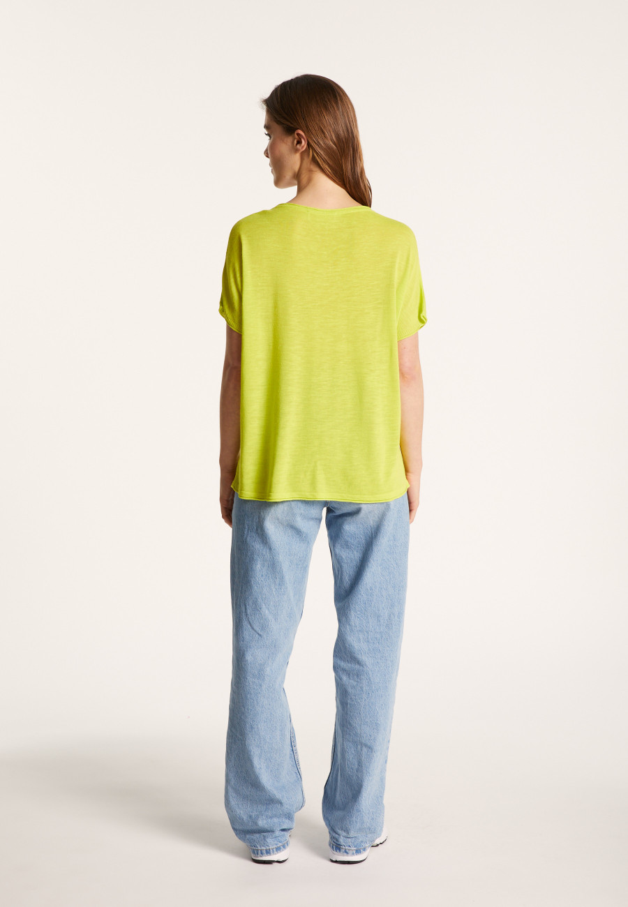 Round-neck slub linen T-shirt - Loli